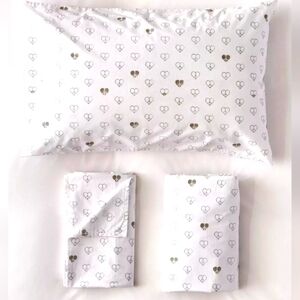 NWT🔥Urban Outfitters "Hearts Peace Sign" Sheet Set with Tote💝 Twin/Twin XL HTF